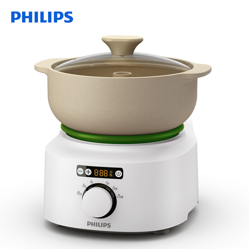飞利浦(Philips)电炖锅 汽锅醇汤煲多功能煲汤锅 养生隔水炖汤锅电炖盅 HR2210/01 预约定时自动断电防干烧