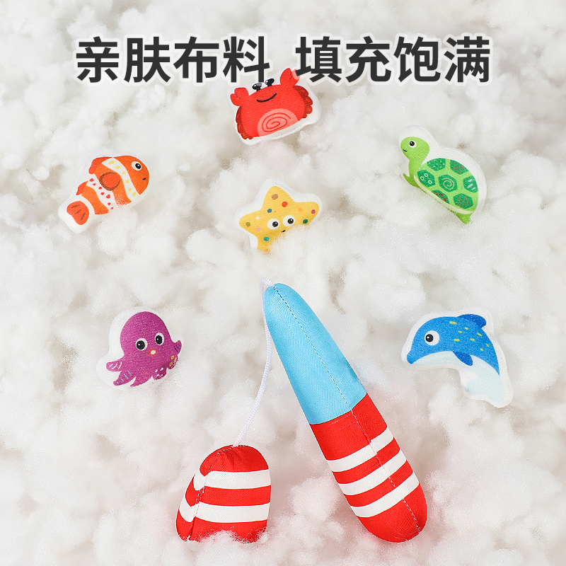 婴儿布艺钓鱼玩具套装蒙氏钓钓乐益智0-1岁宝宝精细动作训练3750高清大图