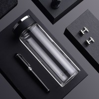 希诺 XN-7577 单层玻璃杯 450ml 加厚商务办公茶杯耐热便携男士家用杯子 (单位:个)
