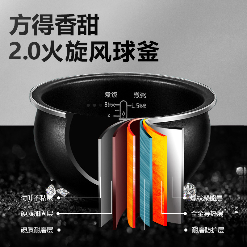 苏泊尔(SUPOR)电饭煲家用5L大容量3-8人多功能电饭锅球釜不粘内胆24小时智能预约定时SF50FC733