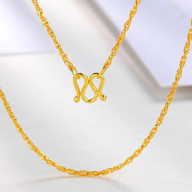 gzuan古钻珠宝 黄金足金 生生相依 绞丝链 黄金项链 黄金素链 百搭