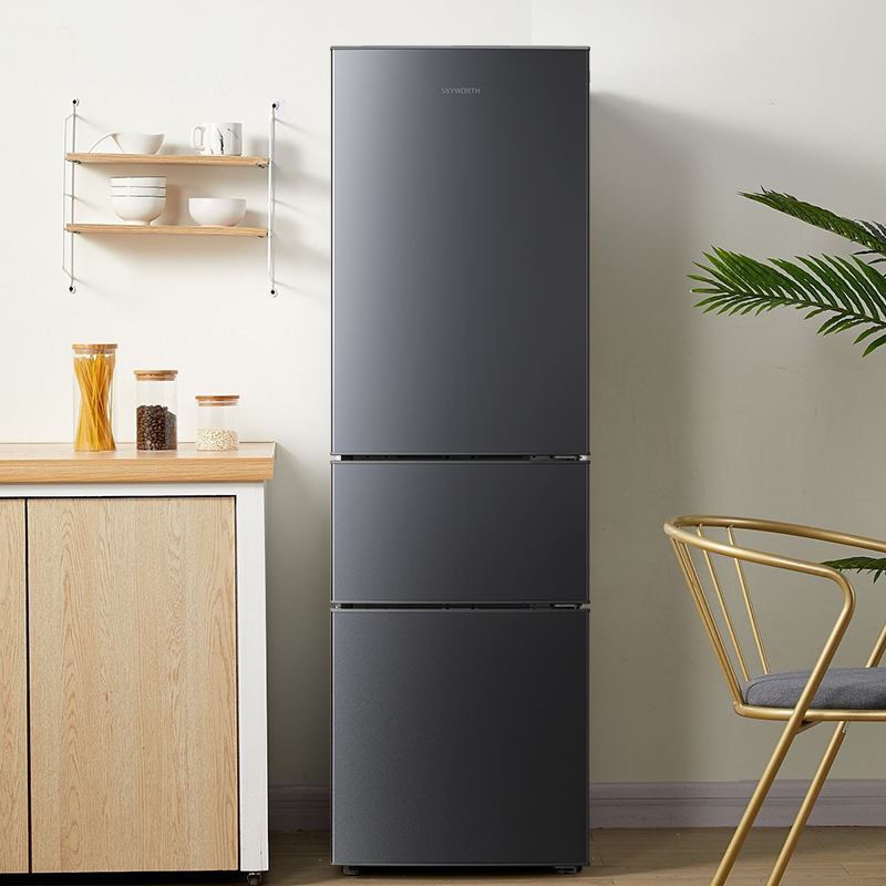创维 (skyworth)210升小冰箱 三门家用小型电冰箱 三门三温区中门软