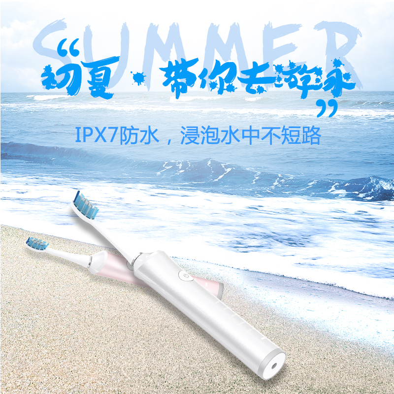 罗曼(ROAMAN) 电动牙刷RM-8872 3D声波震动牙刷成人充电式五档静音美白 便携式旅行盒