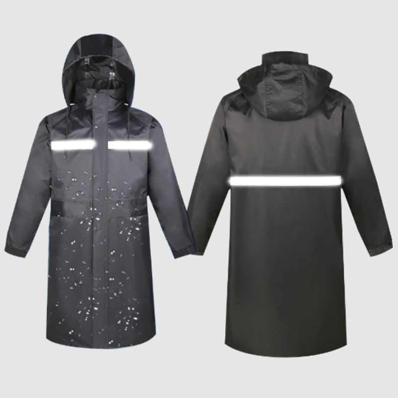 防暴雨保安劳保物业雨衣长款全身连体男反光双层防水加厚外套雨衣高清大图