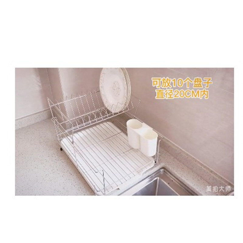 新款304不锈钢碗架沥水架置物架双层碗碟架刀架厨房用品碗筷收纳架子收纳层架置物架