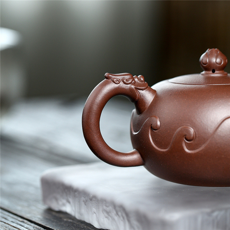 蕙韵 『如意龙』宜兴紫砂壶 原矿紫砂家用潮汕小容量工夫茶具茶壶 320ml