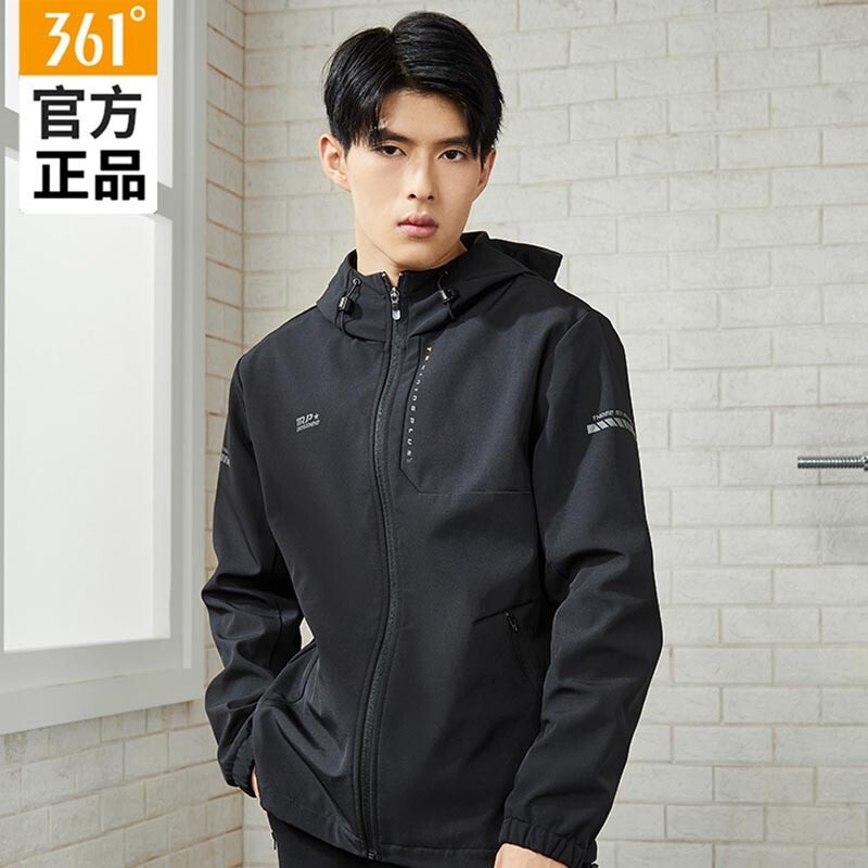 361度男装运动服2021年春季新款361时尚保暖防风连帽单运动风衣视频