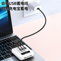 ZNNCO充电宝自带线20000毫安时超级快充大容量超薄迷你便携移动电源适用华为苹果两万mAh 旗舰版丨神秘黑