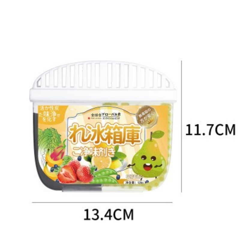 [3盒]绿茶+白桃+柠檬 冰箱除味剂除臭盒去异味神器活性炭杀菌防串味冰箱清新盒 多功能清洁剂盒装设计高清大图