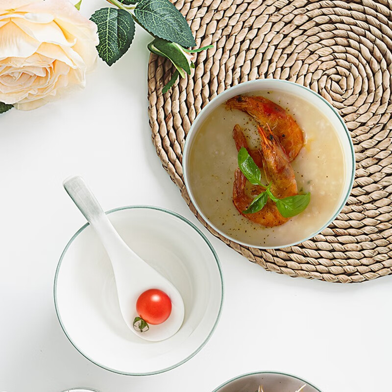 菲米生活 FM-CJ2305 “十全食美陶瓷汤碗组合 FM-CJ2305”