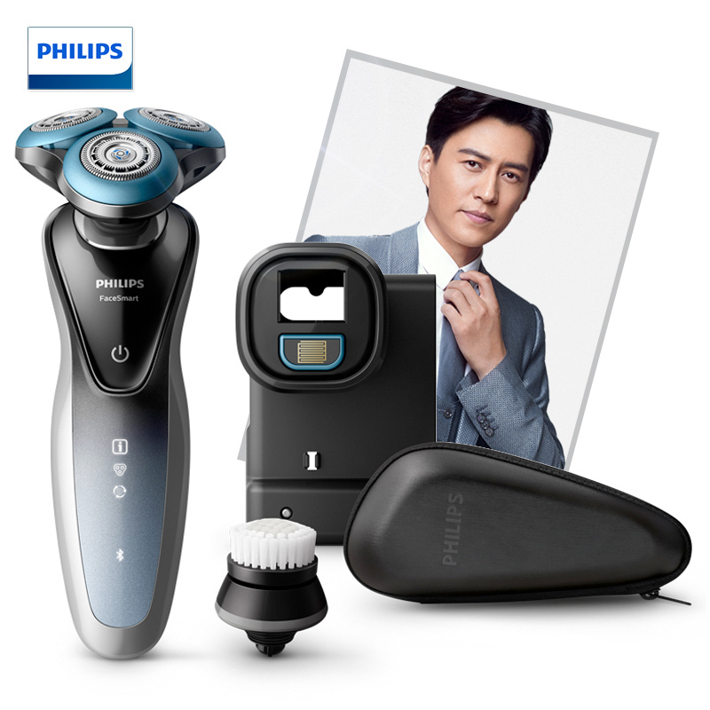 飞利浦(Philips)电动剃须刀S7980/68 男士面部护理 三刀头旋转式充电智能刮胡刀 全身水洗