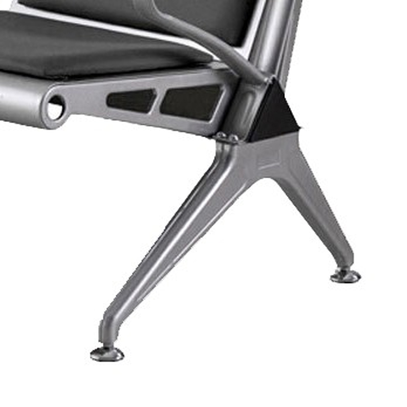 臻远ZY-JCY-19 连排椅机场椅公共座椅等候椅 黑皮机场椅排椅双人位高清大图