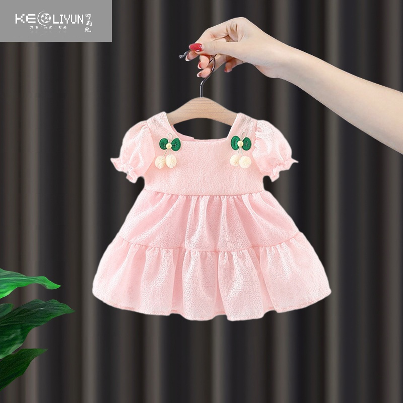 可莉允宝宝小裙子夏季小童樱桃连衣裙女婴儿女童可爱夏天周岁礼服公主