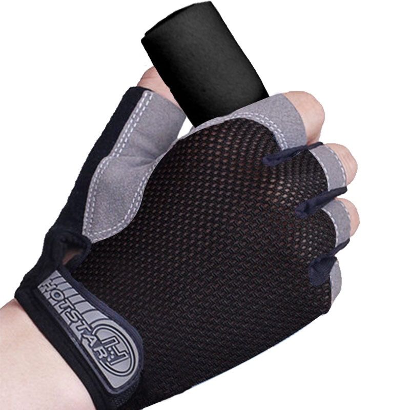 半指手套男夏季薄款健身运动防滑训练哑铃户外骑行学生骑车手套女串得