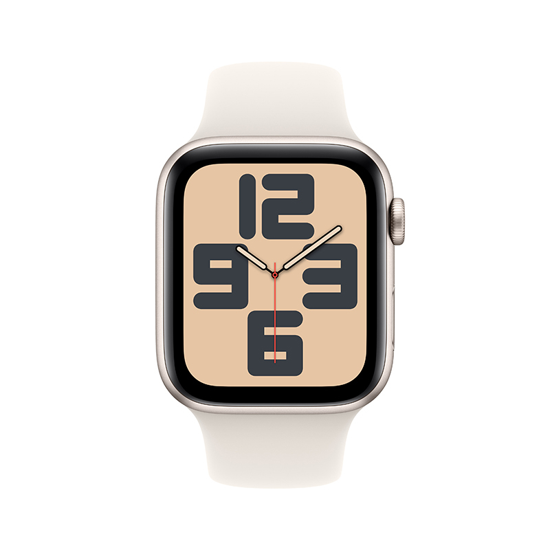 MXJ23CH/B Apple Watch SE 蜂窝 44 毫米星光色铝金属表壳 星光色运动型表带-M/L