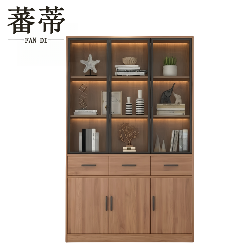 蕃蒂资料柜三门三抽台高清大图