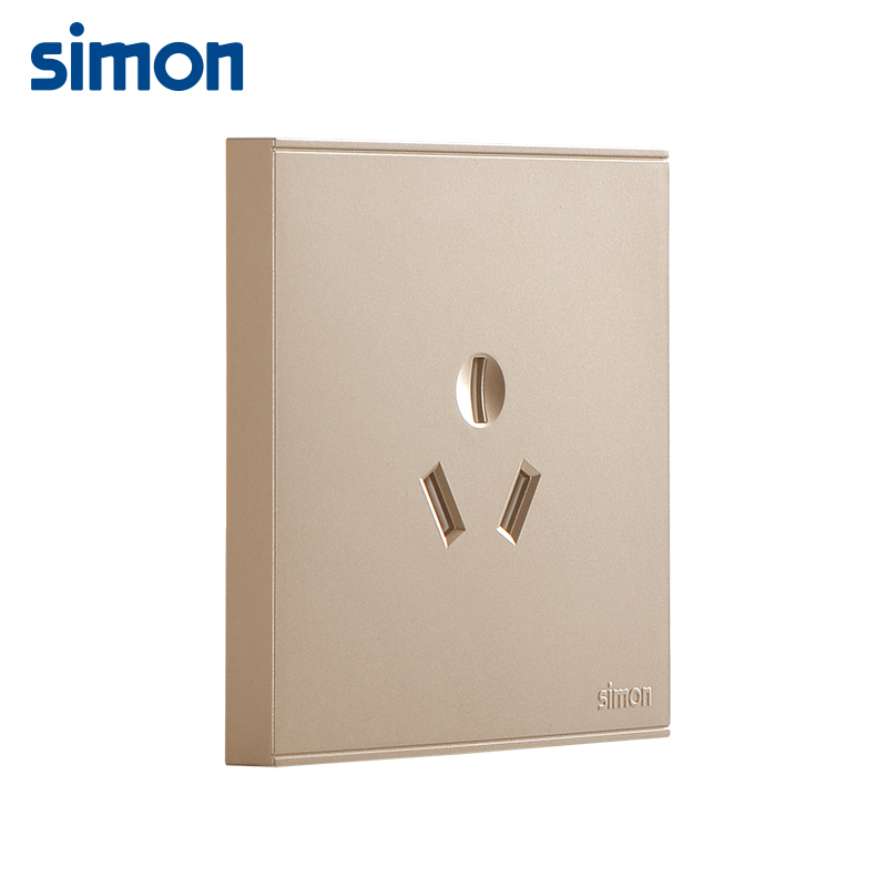 西蒙(simon)E6系列香槟金16A空调插座 电热水器插座面板721681-46