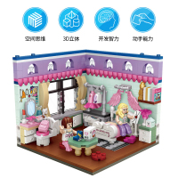 俐智LOZ小颗粒积木拼装玩具益智拼插立体迷你幸福的小屋成人女孩1902幸福小屋-客卧室(471颗粒)