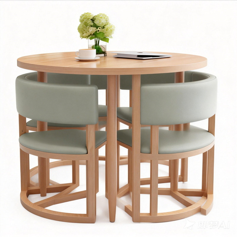 圆茶几 一桌四椅 组高清大图