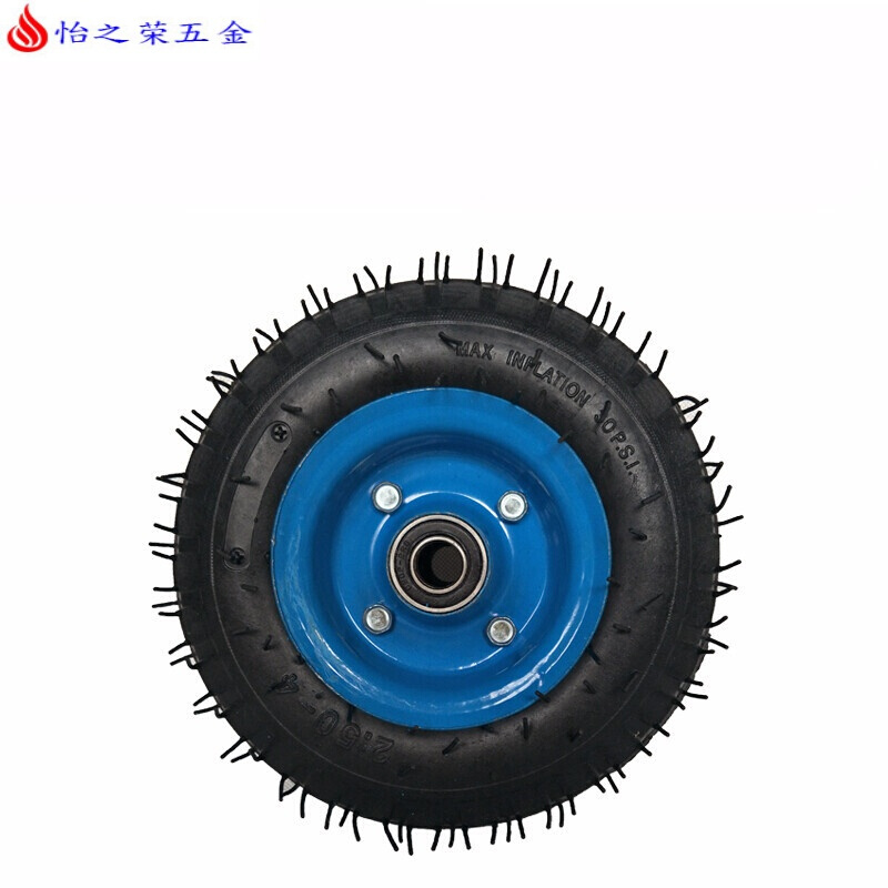 10寸8寸6寸12寸充气轮胎万向轮重型橡胶轮定向轮带刹车轮子静音轮12寸 8寸单轮