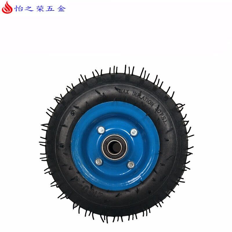 10寸8寸6寸12寸充气轮胎万向轮重型橡胶轮定向轮带刹车轮子静音轮12寸 8寸单轮图片