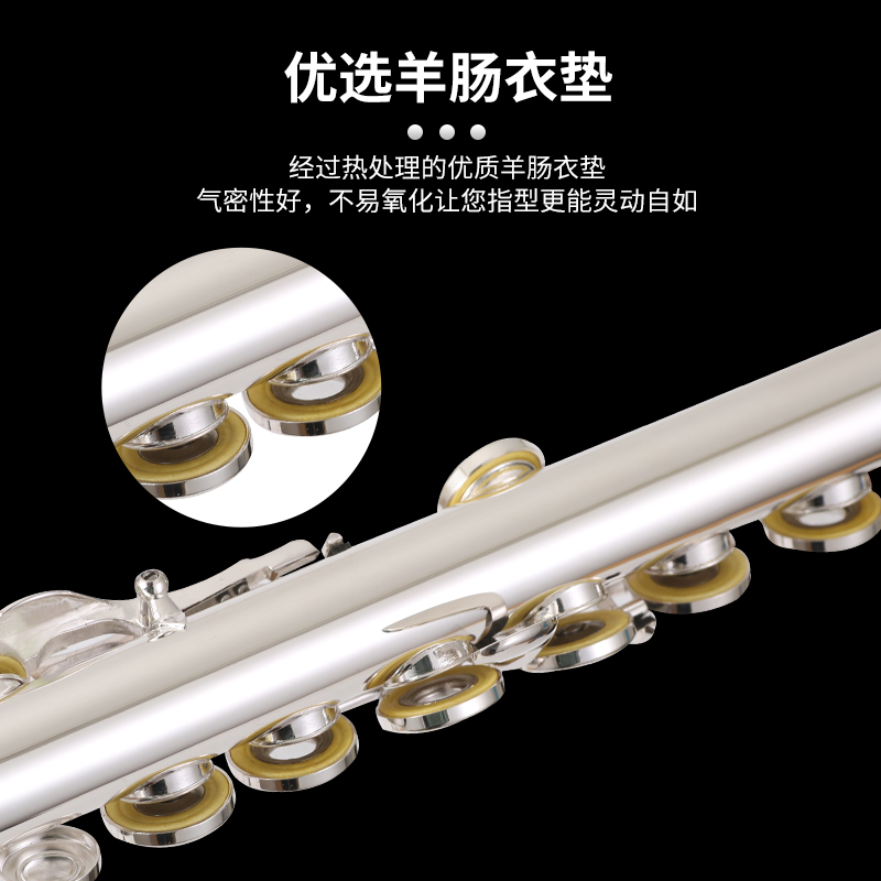 朗动(LMOVE) 长笛乐器LD-602 17开闭双用富贵银长笛学生初学儿童入门考级演奏