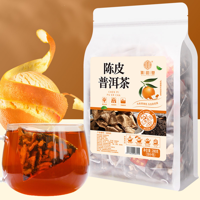 谯韵堂 陈皮普洱茶 200克/袋高清大图