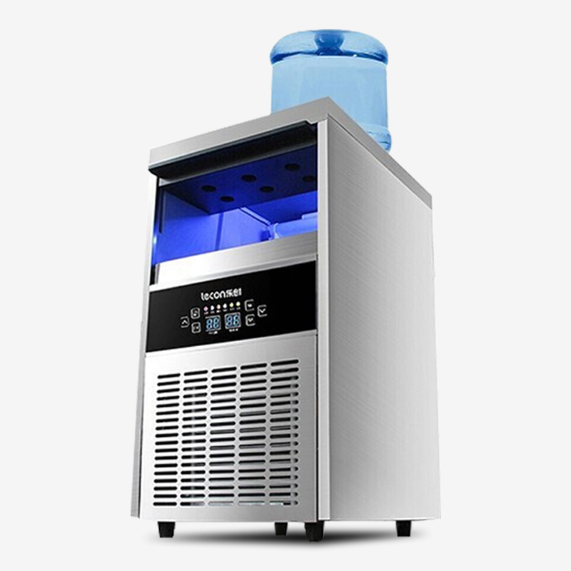 lecon/乐创 制冰机大型商用奶茶店设备 全自动小型冰块制作机方冰 50冰格-55KG GS-XB-135