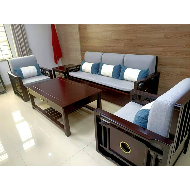 蓝鸟办公沙发茶几组合5件套三人沙发1单人沙发2长茶几1方茶几1