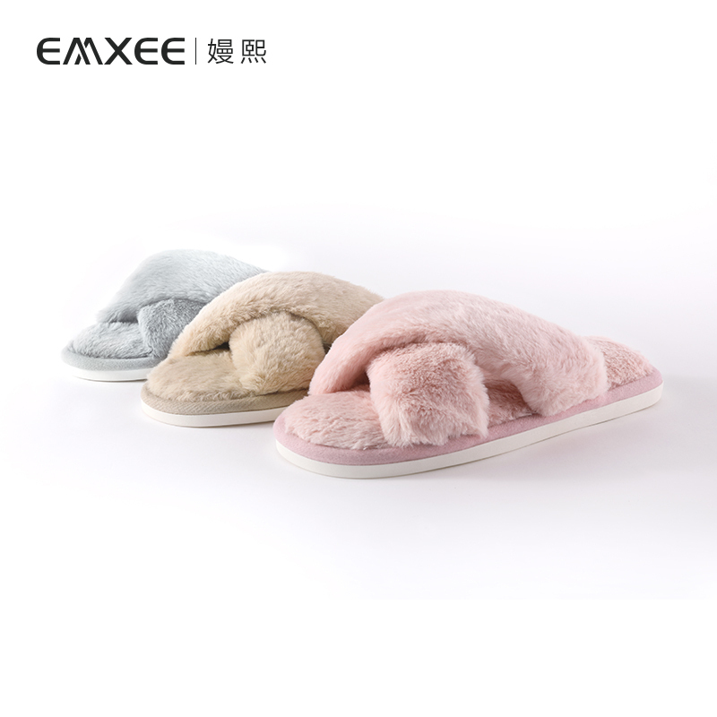 嫚熙(EMXEE)春夏款时尚月子鞋室内居家拖鞋冬季厚底孕妇拖鞋棉拖女