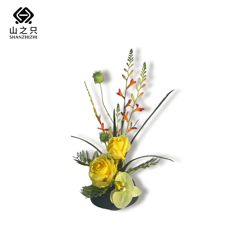 山之只 玫瑰蝴蝶兰仿真花 MZ0149 个高清大图