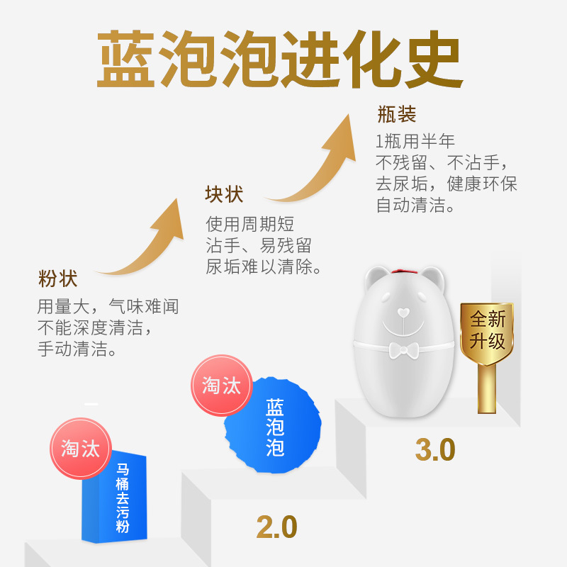 蓝泡泡洁厕灵洁厕宝冲马桶清洁剂厕所除臭去异味洁厕灵