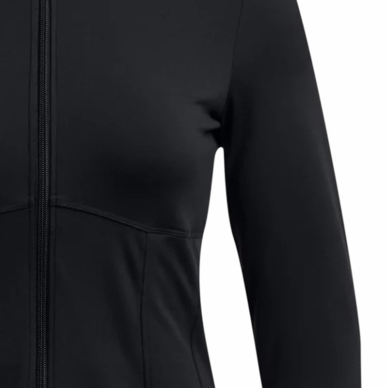 安德玛(under armour)秋Meridian女子弹力柔感训练运动短款修身连帽夹克外套 1386618-001