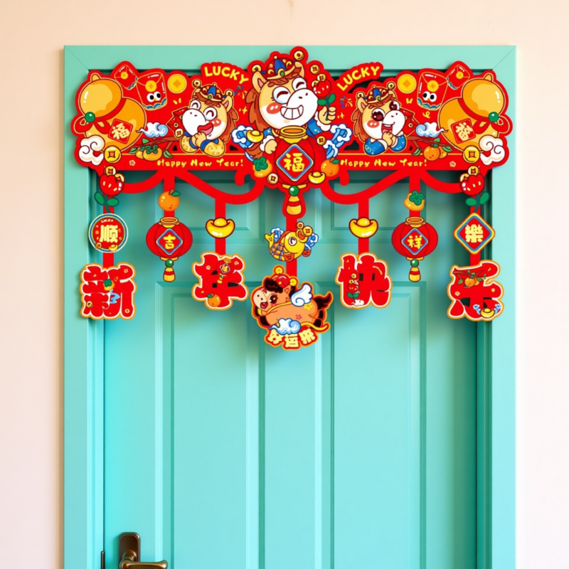 马年新年装饰挂件拉花HY横彩02 10条装高清大图