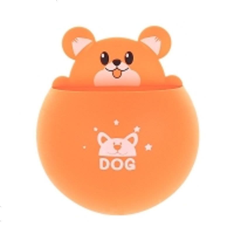 可爱创意卡通动物强力吸盘牙刷架牙刷牙膏架情侣牙具架吸盘置物架 小狗-橙色 默认图片