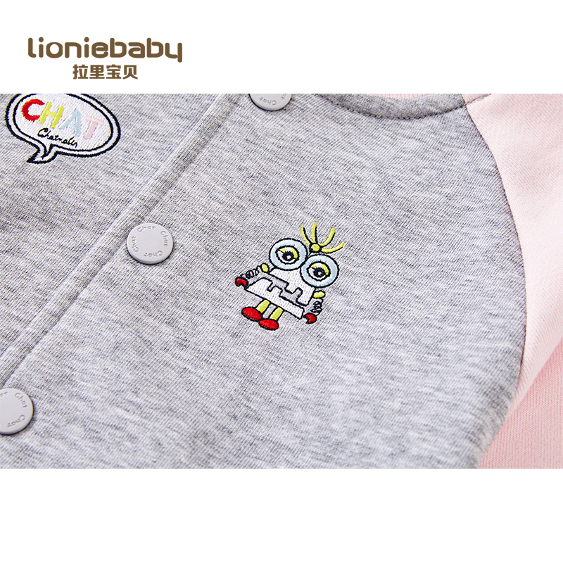 拉里宝贝Lioniebaby童装儿童外套宝宝休闲针织纯棉棒球服外套2020春装新款女童L01WS005