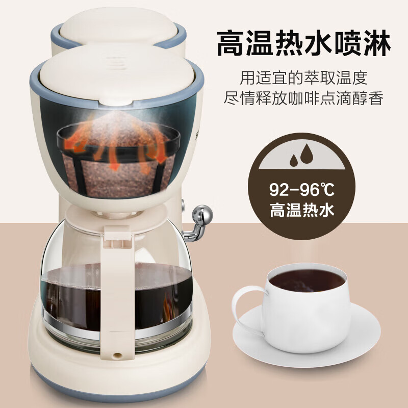 小熊咖啡机家用小型浓缩萃取设计快速出杯咖啡机 KFJ-A06N2-S01高清大图