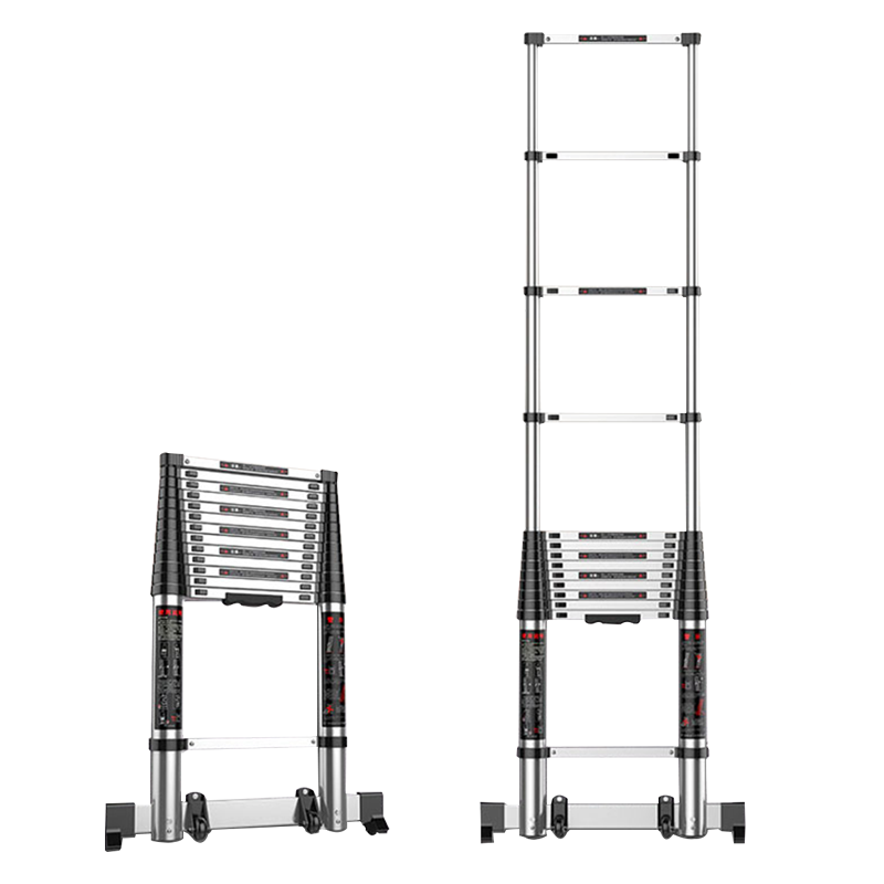 冀金浩JIJINHAO铝单面伸缩梯DM-S55(家用工程登高作业便携电线杆圆弧/墙平面两用)拉升5.5米