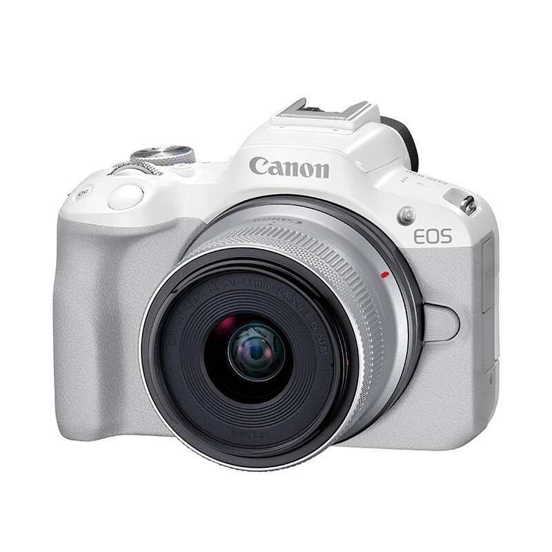 佳能(Canon)EOS R50 小型便携 搭载多种智能化自动拍摄功能 RF-S18-45镜头 微单数码套机 白色