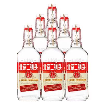 永丰二锅头白酒出口型小方瓶42度500ml*6瓶清香型纯粮食酒红标