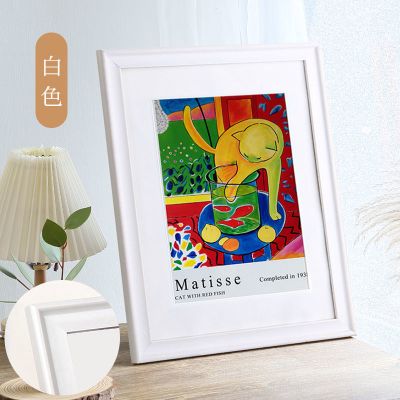 实木欧式相框挂墙20 14 16 18 24 30 32寸 4K 8k开A3拼图裱画框A4 白色 A4挂墙[29.7*2