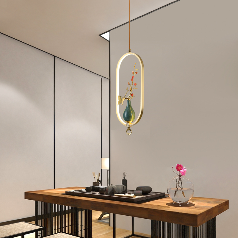 餐厅灯禅意中国风灯具复古田园禅意茶室门厅吊灯饰2021新款餐厅吊灯