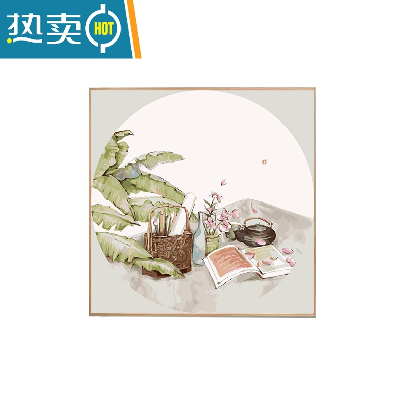 敬平[新式中国风] 数字油画diy填充水油彩手工绘画画上涂色装饰丙烯装饰画高清大图