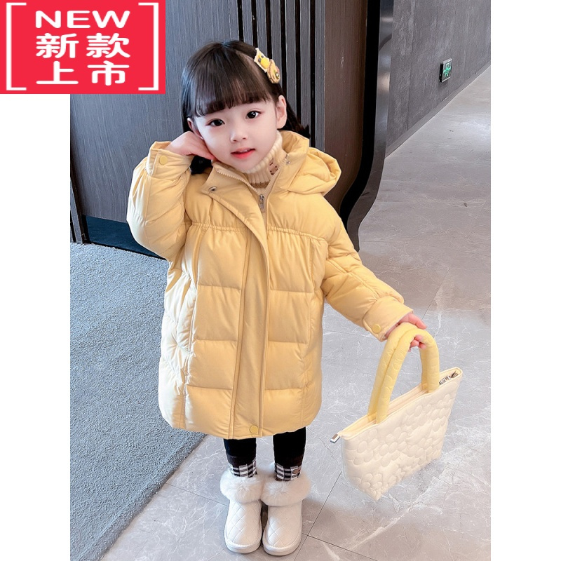 可莉允女童羽绒服2022新款两岁女宝宝冬装中长款棉袄婴儿童加厚羽绒棉衣棉服