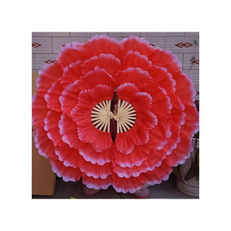 道具舞台牡丹花扇大演出扇子团体操活动花瓣舞蹈扇开场舞蹈|深紫色大红渐变36公分直径92右