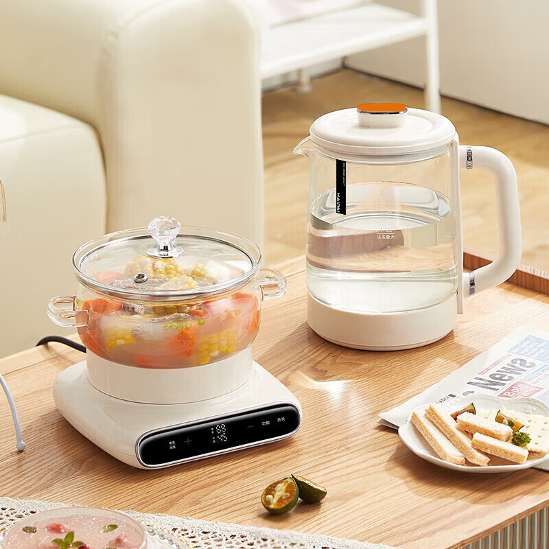 海牌(HAIPAI)养生壶套装HP-Y15E[白色]热水壶电水壶养生壶1.5L容量(带茶漏)炖盅1L容量