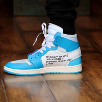 Air Jordan 1 offwhite UNC AJ1联名鞋男子篮球鞋北卡蓝/AQ0818148