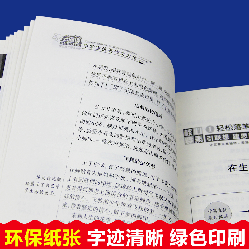 [正版]初中学生作文大全素材辅导用书作文中考初中作文写作技巧书籍人教版中考作文素材万年模套七八九年级满分作文书