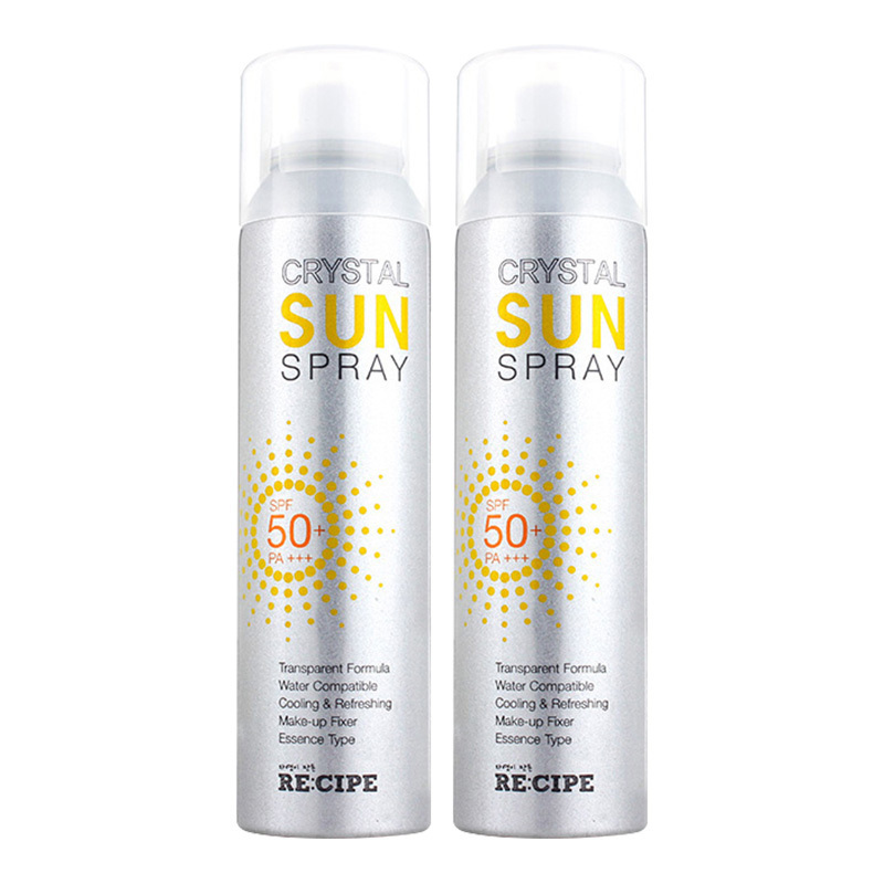 莱斯璧(RE:CIPE)水晶防晒保湿喷雾 SPF50+PA+++大人小孩皆可使用防晒/隔离 水晶喷雾150ml[2瓶装]