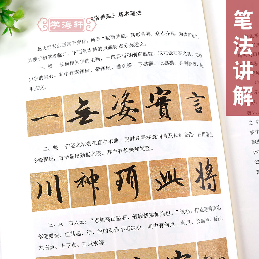 [正版]学海轩赵孟頫洛神赋历代碑帖高清放大对照本墨点行书毛笔字帖书籍书法成人学生临摹练习赵孟俯古帖简体旁注讲解湖北美术高清大图